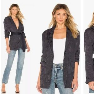 NWT EQUIPMENT 6 Elsworth Floral Jacquard Blazer Jacket Eclipse Blue